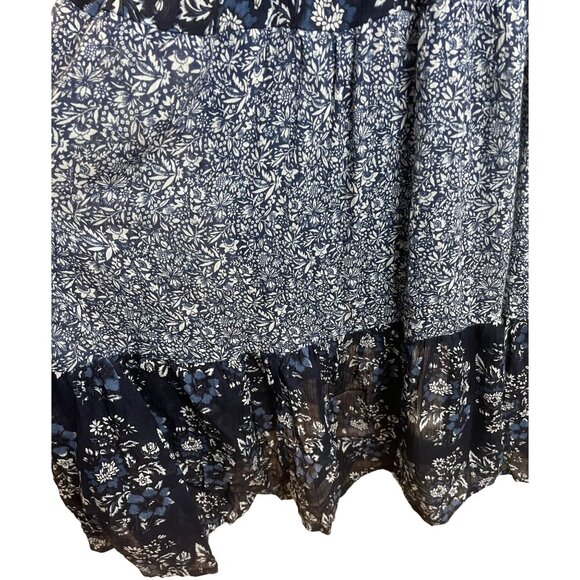 Bohemian Floral Midi Dress With Smocked Waist & Ruffled Sleeves  Size Medium - Picture 6 of 15